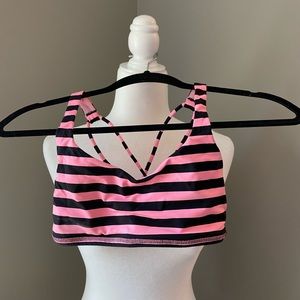 Striped lululemon sports bra